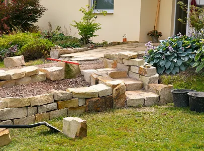 maçonnerie paysagère à Brueil-en-Vexin près de Mantes-la-Jolie dans les Yvelines 78